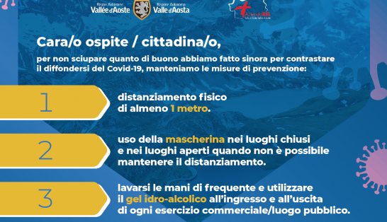 Misure e informazioni di prevenzione Covid19 per residenti e turisti